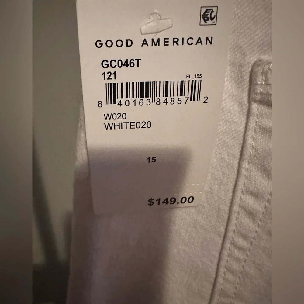 Good American Good Classic White Cropped Jeans - Picture 8 of 10